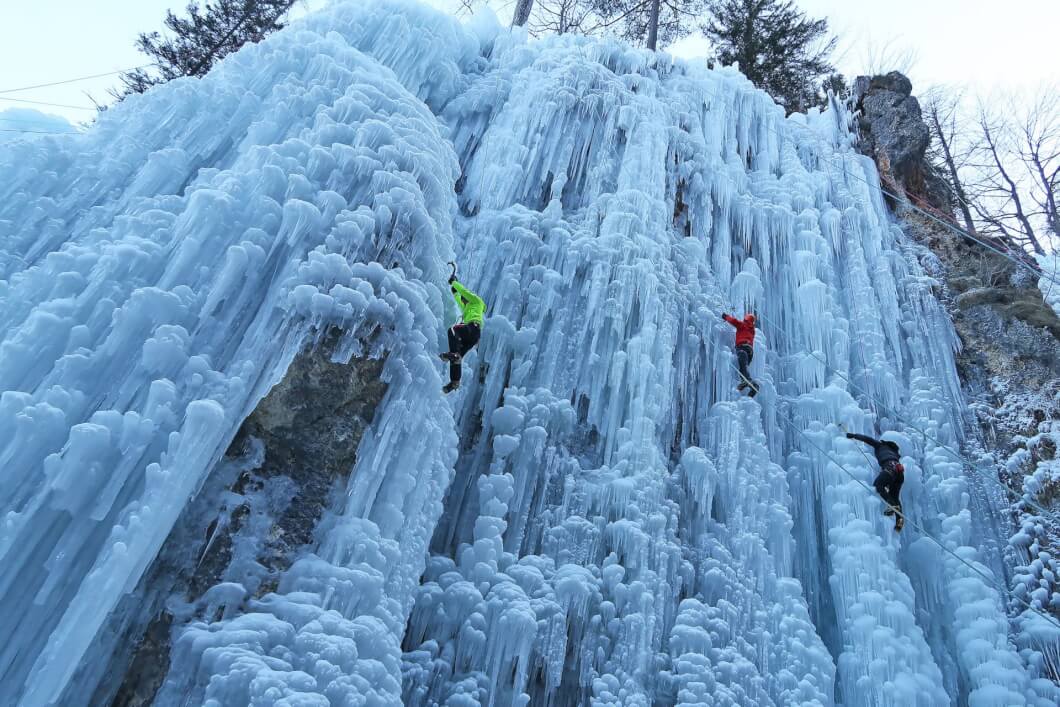 Ice Climbing at Vălul Miresei Waterfall Cluj